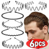 Shining Diva Fashion Black Metal Hair Band for Men Boys Women Girls Kids 6 Pcs Combo Hairband Headbands Sports Yoga Face Wash Facial Hair Accessories (15905HB)