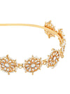 YouBella Gifts Floral Kundan Studded Matha Patti Sheesh Patti Wedding Hairband Traditional Golden Celebrity Headband Hair Accessory Jewellery for Women and Girls (Golden) (YBHAIR_41749)