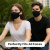 Yugan Anti Pollution Reusable and Washable Cotton Face Mask for Adult, Unisex, Soft Breathable Oxford Fabric (Black - 6 Pcs - Adult)