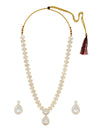ZAVERI PEARLS Gold Tone Dazzling Stones Austrian Diamonds Embellished Necklace & Earring Set For Women-ZPFK18890