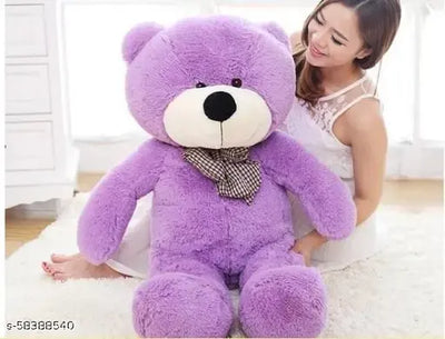 Spongy Huggable Teddy Bear (Purple, 3 Feet 90 cm) #BigTeddyBear #PurpleTeddyBear #3FeetTeddyBear