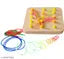 Wooden Geo Board Peg Puzzle Kids Wooden Toy with Rubber Band, Brain Board Game