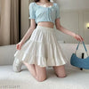 High Waist pleated skirt solid white skirt for Women & girls mini summer street casual skirt white color skirt