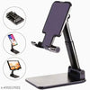 Mobile Phone Holder, Adjustable, Foldable, Anti-Skid, Wide Compatibility (Black) Tabletop