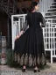 Black Rayon Solid Anarkali Gold Printed 3/4 Sleeve Show Botton Kurta For Women's and Girls