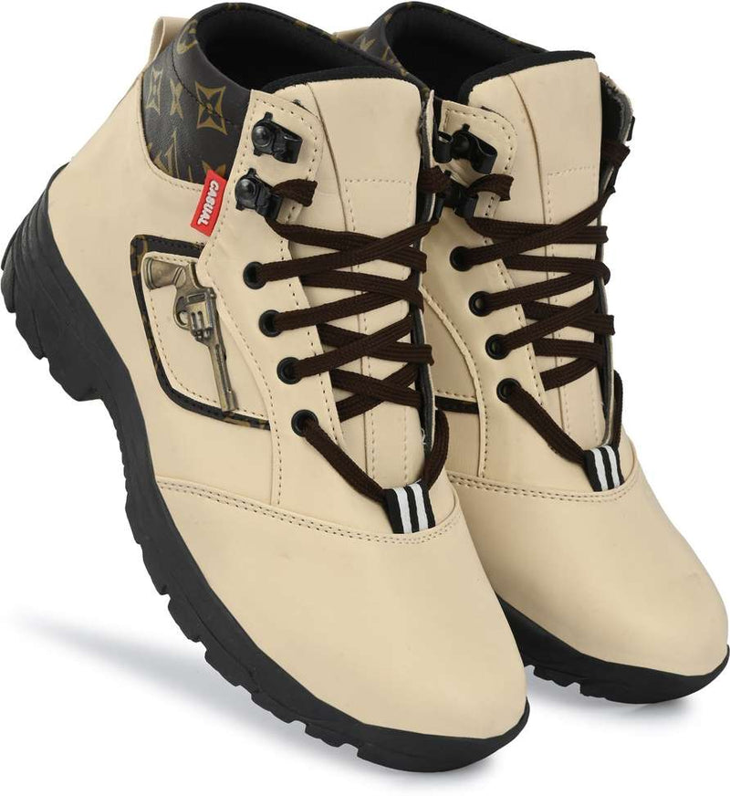 Zsyto Boots For Men (Brown Beige Black , 7)