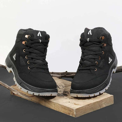 Aqualite ATR-102 Casual Trekking Shoes, Foam, Mesh Boots For Men (Black , 9)