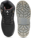 Aqualite ATR-102 Casual Trekking Shoes, Foam, Mesh Boots For Men (Black , 9)