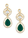 ZAVERI PEARLS Green Dazzling Stones Austrian Diamonds Embellished Layered Necklace & Earring Set For Women-ZPFK18891