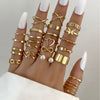 Shining Diva Fashion 22pcs Latest Stylish Stackable Kunckle Rings Set for Women and Girls Butterfly Heart Boho Gold and Silver Plated Rings