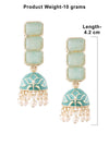 Zaveri Pearls Mint Green Enamel Ethnic Style Jhumki Earring For Women-ZPFK16526