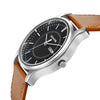 Sonata Essentials Quartz Analog with Day and Date Black Dial Tan Leather Strap Watch for Men - NT77082SL08W