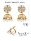 ZAVERI PEARLS Antique Gold Tone Traditional Kundan Jhumki Earring & Ring Set For Women-ZPFK13163