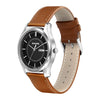Sonata Essentials Quartz Analog with Day and Date Black Dial Tan Leather Strap Watch for Men - NT77082SL08W