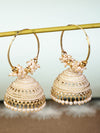 Shining Diva Fashion Latest Stylish Traditional Jhumka Jhumki Earrings for Women & Girls (13623er), Gold White
