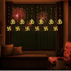 Desidiya Plastic Warm White Swastik Curtain Light, String Lights with Pack of 12 Hanging Swastik and Om 8 Flashing Modes for Diwali Decoration, 5 Centimeters, LED
