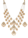 ZAVERI PEARLS Ethnic Kundan & Pearls Multi Layers Bridal Necklace Set For Women-ZPFK8689