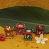 Perpetual Tulsi Diya for Diwali Decoration Handmade | Earthen Clay Terracotta Decorative Diya 4 Pcs Set | Tealight Candle Festival Diya Oil Lamps | Pooja Purpose Outdoor Indoor | Handmade | Best Gift