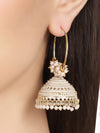 Shining Diva Fashion Latest Stylish Traditional Jhumka Jhumki Earrings for Women & Girls (13623er), Gold White