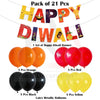 Rozi Decoration Happy Diwali Balloons with Hanging Banner Decoration Combo Set for Deepawali Decoration Items, Hindu Festival Decoration Items Pack of 21 Pcs