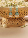 Zaveri Pearls Mint Green Enamel Ethnic Style Jhumki Earring For Women-ZPFK16526