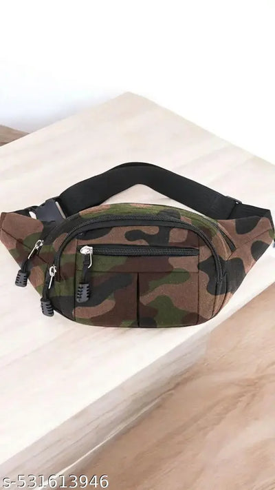 unisex Waist Bag Fanny Pack Bum Bag Travel Passport Holder Chest Bag Phone Money Holder Waist Bag(Military)