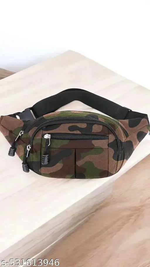unisex Waist Bag Fanny Pack Bum Bag Travel Passport Holder Chest Bag Phone Money Holder Waist Bag(Military)