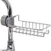 ArrayStyle Stainless Steel Sink Sponge Caddy Organizer,Tap Organiser Clip Storage Rack Practical Home Kitchen Faucet Shelf Snap-on Faucet Rack Drain Rack with Towel Holder for Soap, Sponges Sink Sponge Holder Sink Sponge Holder