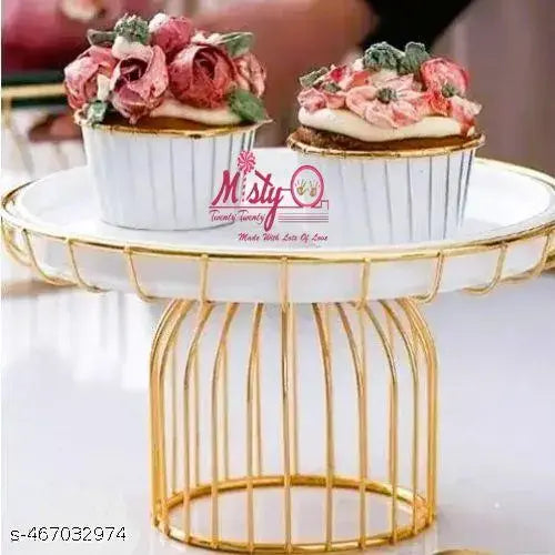 Misty Twenty Twenty Cake Stand Exquisite Ceramic High Cake Plate Dim Sum Tray Dessert Table Display Frame Cupcake Rack Suitable for Birthday Cakes, Desserts