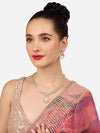 ZAVERI PEARLS Gold Tone Dazzling Stones Austrian Diamonds Embellished Necklace & Earring Set For Women-ZPFK18890