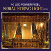 Lexton 40 LED Power Pixel Serial String/Fairy Light | Plug Sourced | Suitable for Home & Outdoor Decoration, Diwali, Christmas, Ramadan, Wedding, Party, Festival (Pack of 1, Warm White)