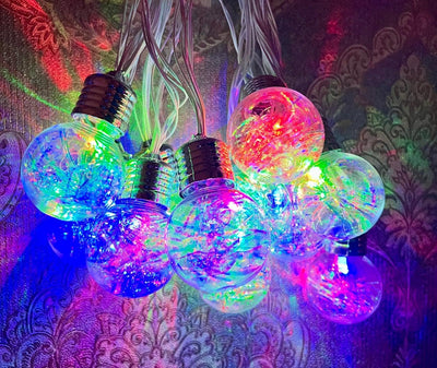 WISHBALL 10 LED Diwali Curtain String Lights Window Curtain Led Lights for Decoration with 8 Flashing for Christmas, Wedding, Party, Home, Patio Lawn (Multicolor) | Popo Toys® PT-122