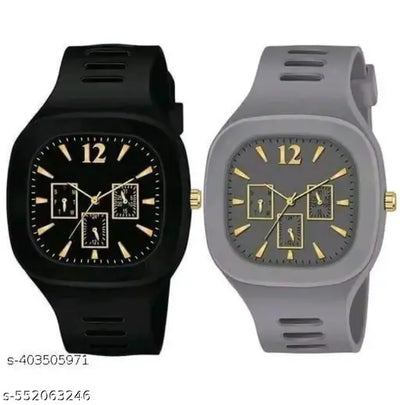 Black And Gray Combo Analog Watch for kids girl nd boys
