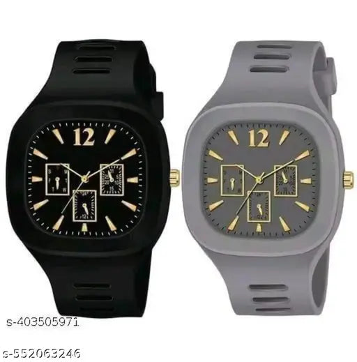 Black And Gray Combo Analog Watch for kids girl nd boys