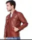 Rust brown unique leather jacket