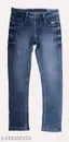 men's light blue washed scratch jeans