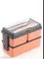 Plastic Combo 3 Compartment Lunch Box Tiffin for School and Office 3 Containers Lunch Box (pack of 2)