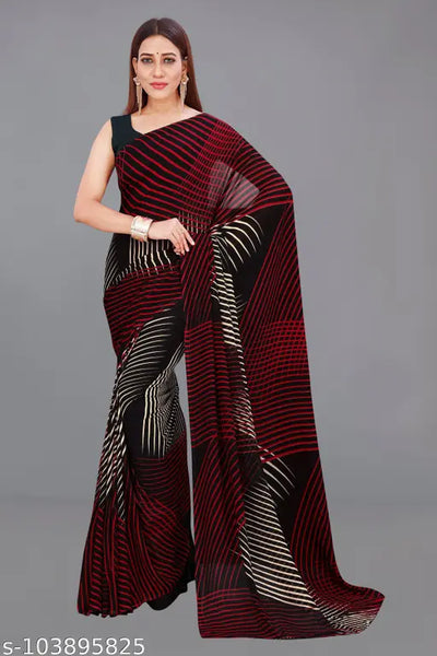 Trendy Georgette Saree with Blouse piece