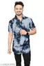 Casual Half Sleeves Shirt for Men | Shadow Print Shirt (Blue)