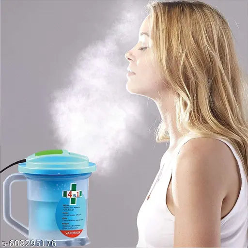 Craze14 - Steamer for Cold - Easy to Use, Lightweight & Portable Face Steamer for Facial - Durable, Longlasting Steam Inhaler for Cold and Cough - Sauna Vaporizer, Easy to Clean, Color: Green, Pack of 1