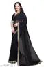 Plain Black Georgette Saree With Georgette Blouse