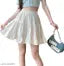 High Waist pleated skirt solid white skirt for Women & girls mini summer street casual skirt white color skirt