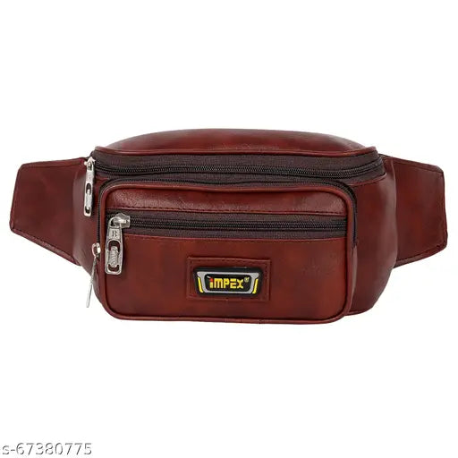 Impex Brown Waist Bag For Men and women