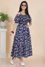 Stylish Floral Printed Fit and Flare Maxi Dress for Women With Affordable Price