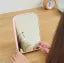 GSANI Table Mirror, Hand Mirror, Makeup Mirror, Standing for Desk, Dressing Table, Countertop, Simple Folding Makeup Mirror, Plastic (Pink)