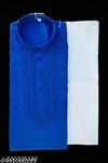 Embroidered blue kurta pajama for men