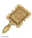 Metal Handheld Mirror with Handle Antique Rajasthani Decorative Showpiece - 17 cm (Metal, Gold)