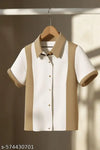 Classic Colorblock Waffle Shirt for Men – Short Sleeve Button Closure
