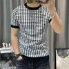 STI Men's Houndstooth Regular Round Multicolor Tshirts