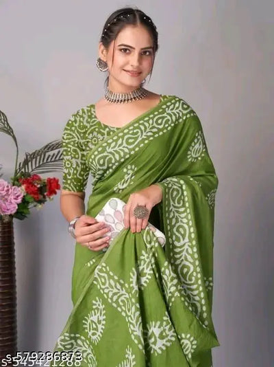 Green cotton sarees